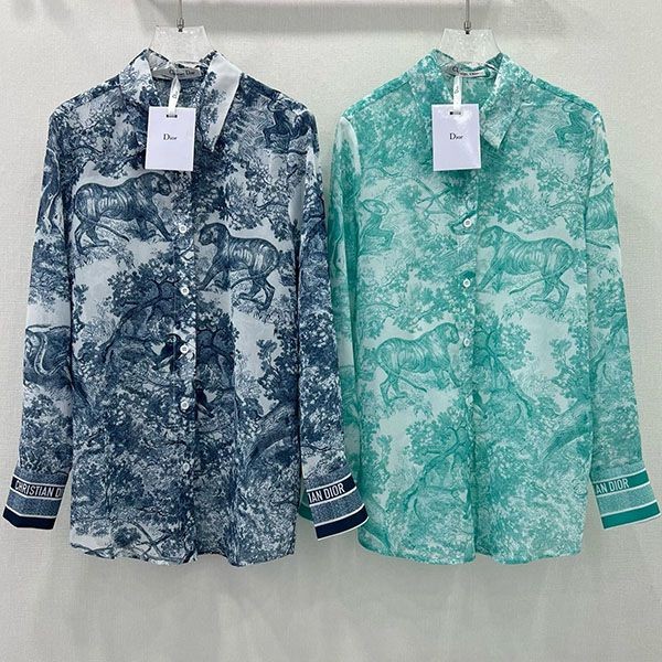 入手困難 ディオール Toile de Jouy 偽物 モチーフ ロングブラウス deg96561